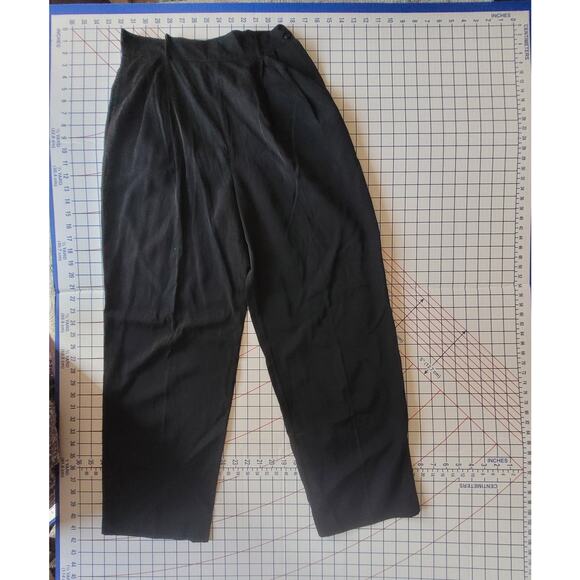 Vintage Esprit Black Sheen Pleated Side Button Parachute Pants 80s 90s size 9-10 - Picture 5 of 13